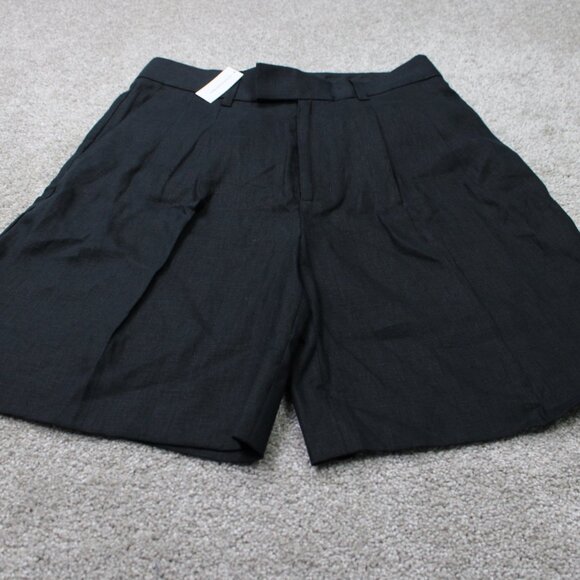 Banana Republic Shorts NWT Womens 8 Black 100% Linen High Rise w/ 9"inseam - Picture 2 of 15